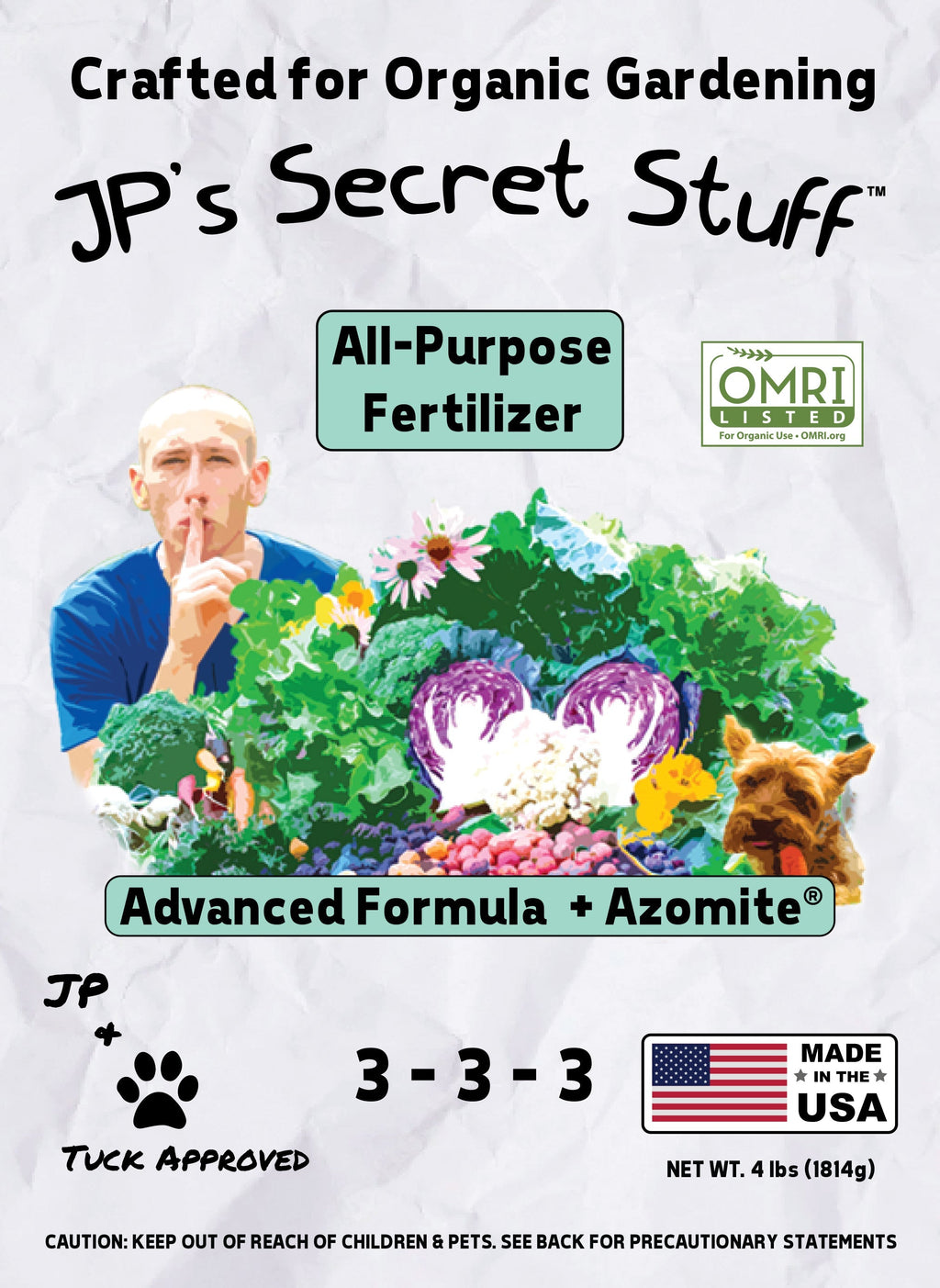 JP’s Secret Stuff™ All-Purpose Organic Fertilizer 3-3-3 (4 lb) - OMRI (US Only)