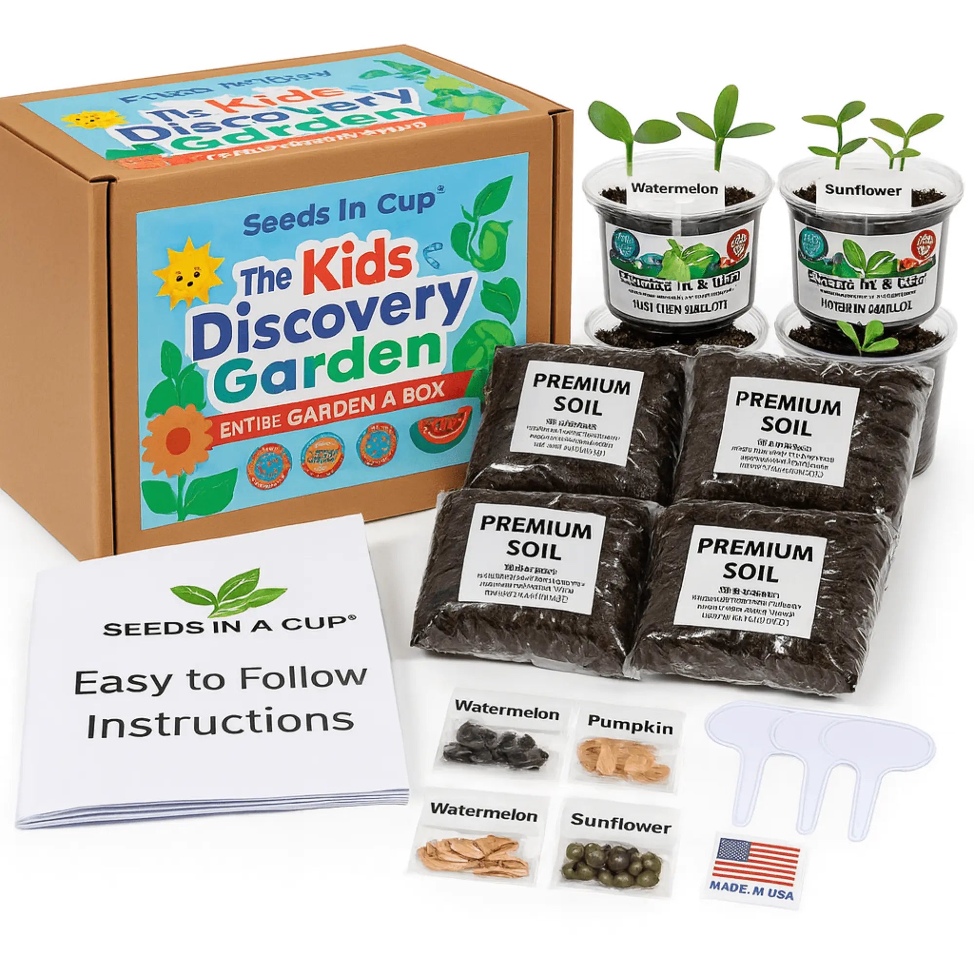 Seeds In A Cup®: All-in-One Indoor Micro-Garden Grow Kit - Kids Discovery Garden