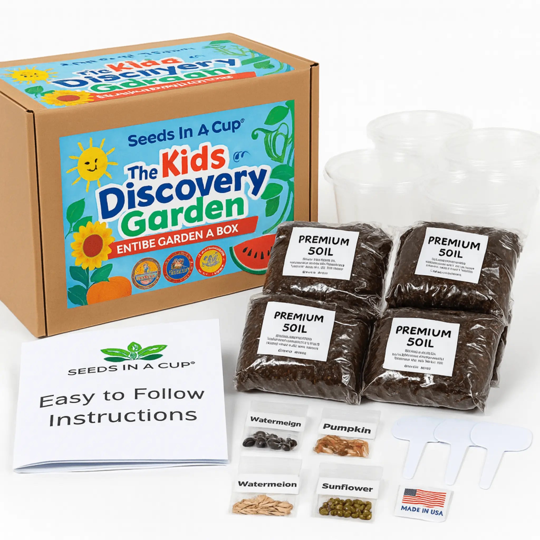 Seeds In A Cup®: All-in-One Indoor Micro-Garden Grow Kit - Kids Discovery Garden