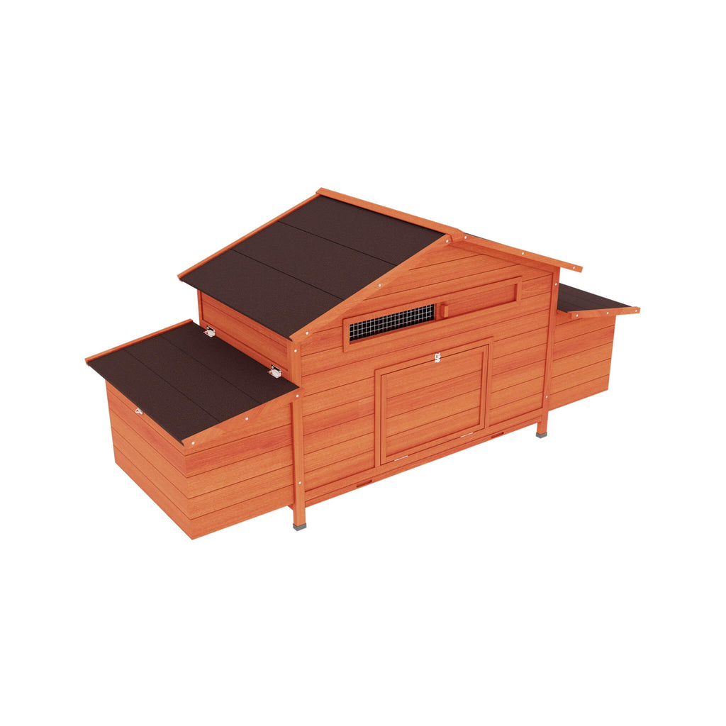 Large 44-Inch Premium Outdoor Spacious Wooden Chicken Coop With Two-Sides Nesting Boxes (SAK21875)
