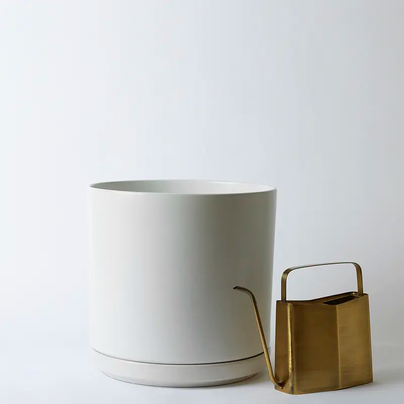 Solid Goods Ceramic Cylinder Planter with Saucer