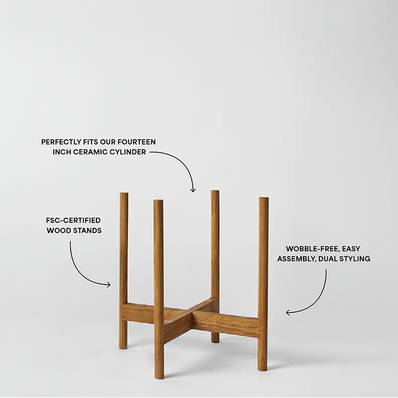 Rounded Hardwood Planter Stand