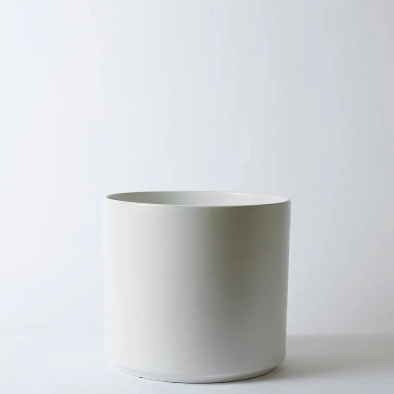 Solid Goods Ceramic Cylinder Planter – With or Without Mahogany Stand
