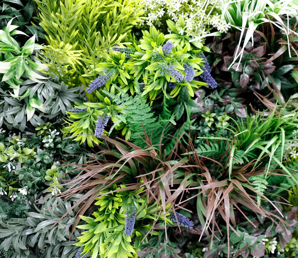 Tropical Forest Artificial Vertical Garden Green Wall Panel 35×35in – NFPA 701 Certified – UV Resistant – Commercial Grade