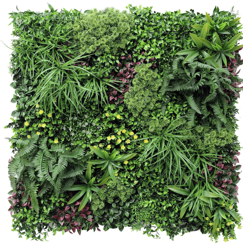 Country Fern Artificial Vertical Garden Green Wall Panel 40×40in 11 SQ FT – UV Resistant – Commercial Grade