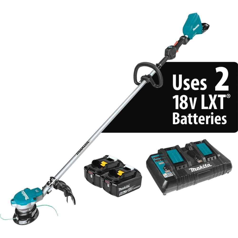 Makita XRU15PT 36V (18V X2) LXT® Brushless String Trimmer Kit, dual port charger (5.0Ah)