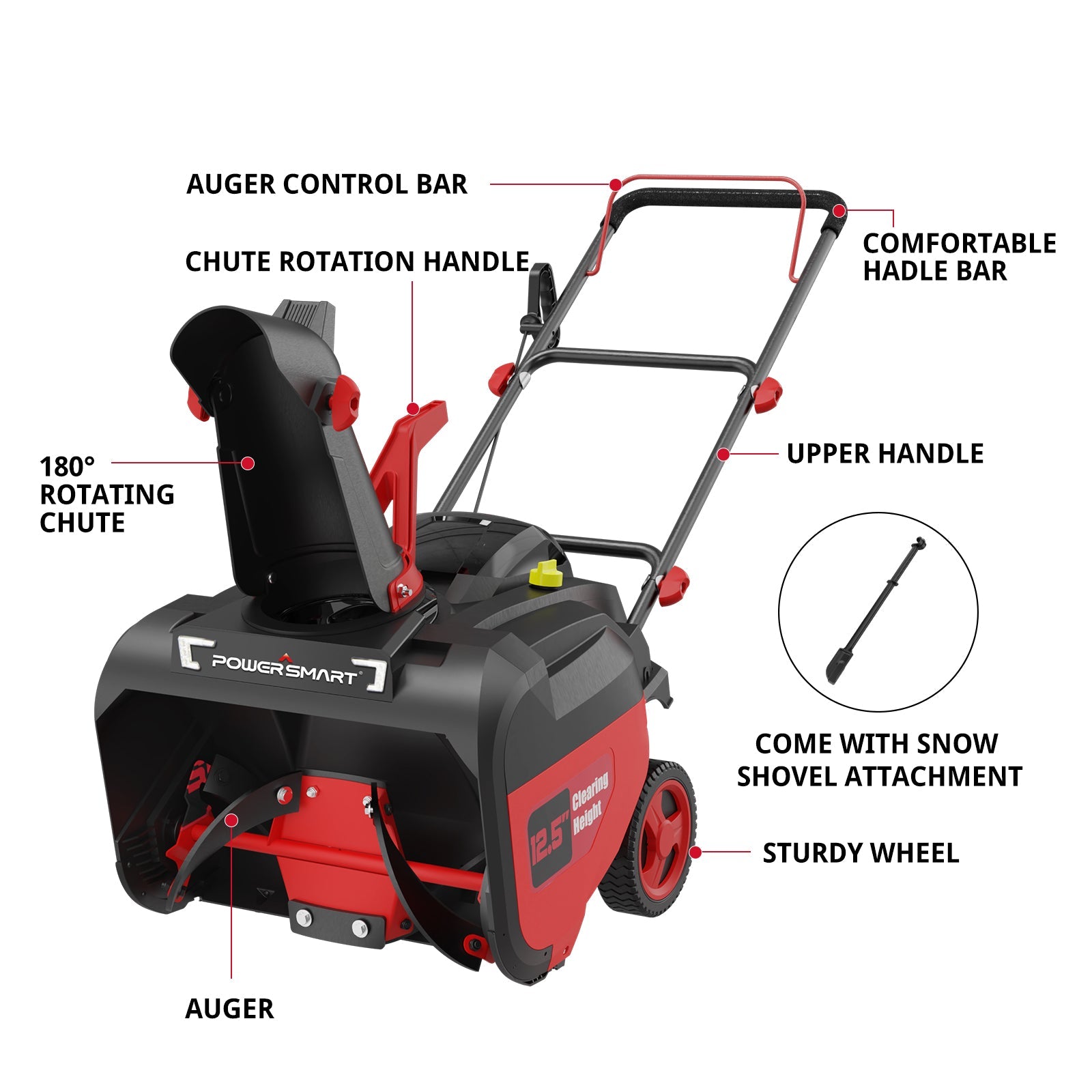 21'' 212cc Single Stage Gas Snow Blower w/ Electric Start w/ LED light MB7006B