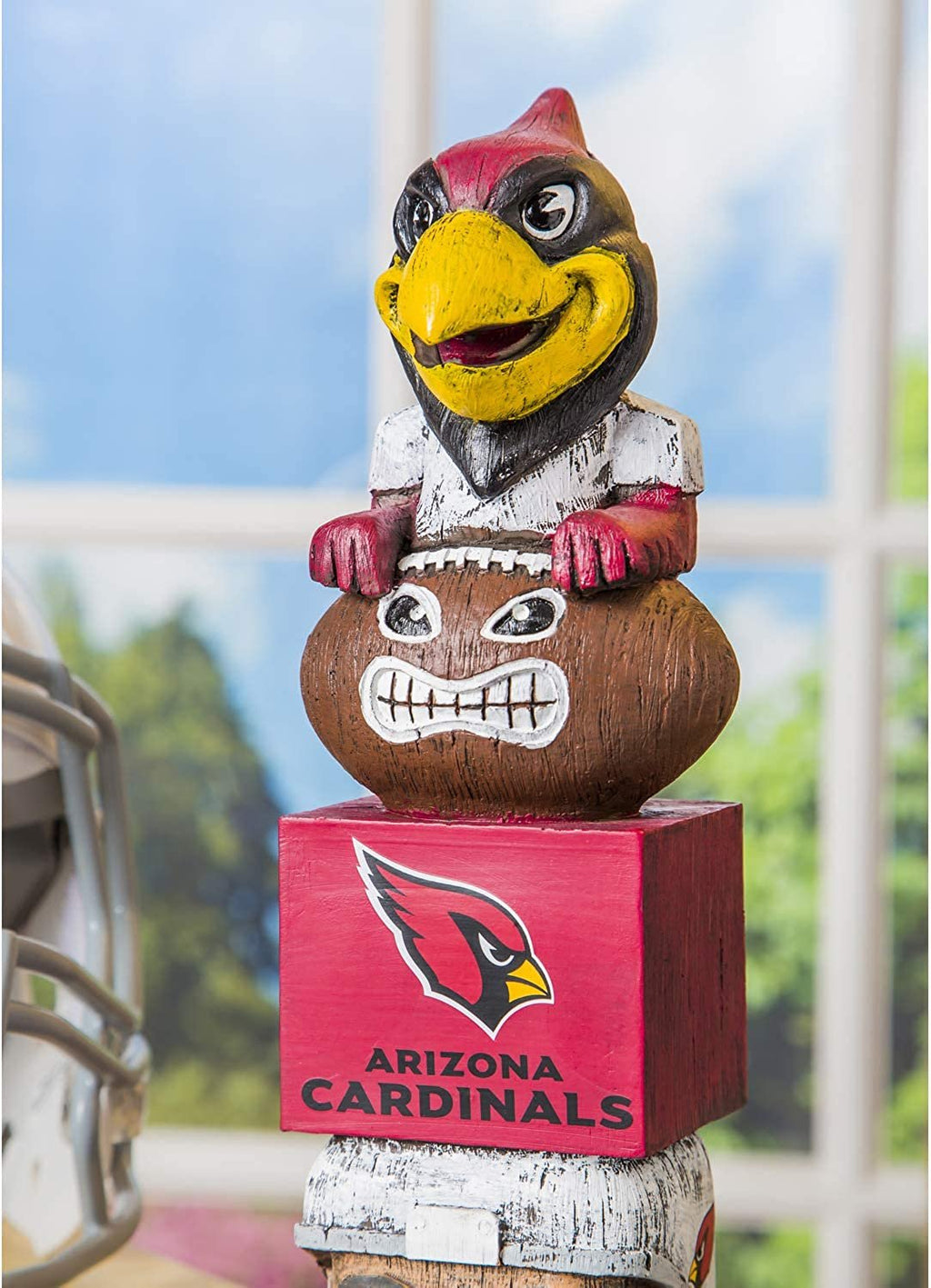 Arizona Cardinals 16 Inch Tiki Totem Garden Statue Resin Outdoor Decoration