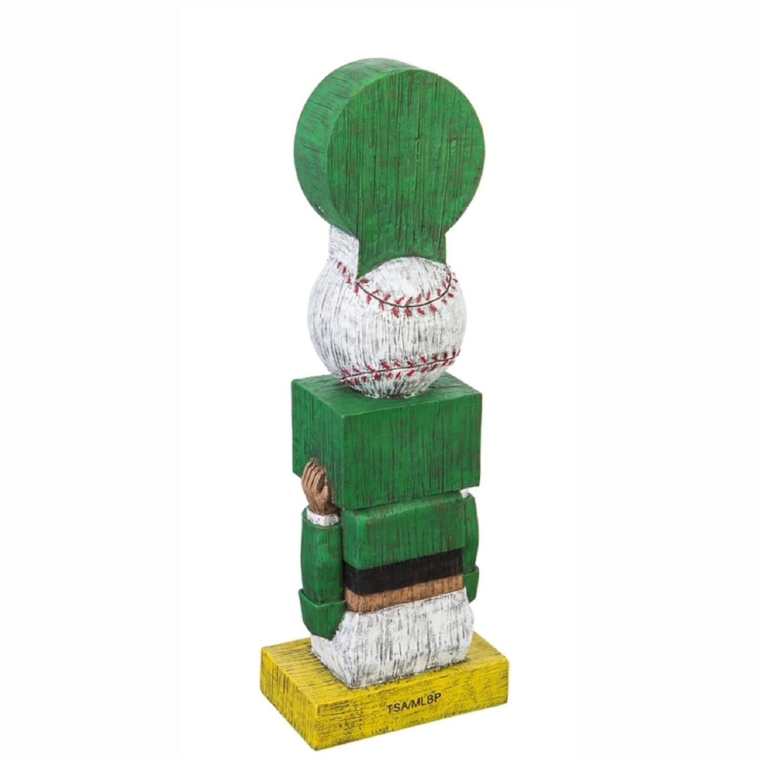 Oakland Athletics A's Tiki Totem Garden Statue, Vintage Logo, Hand Painted Resin, 16 Inch, Indoor Outdoor Decorative Sports Mascot, Officially Licensed