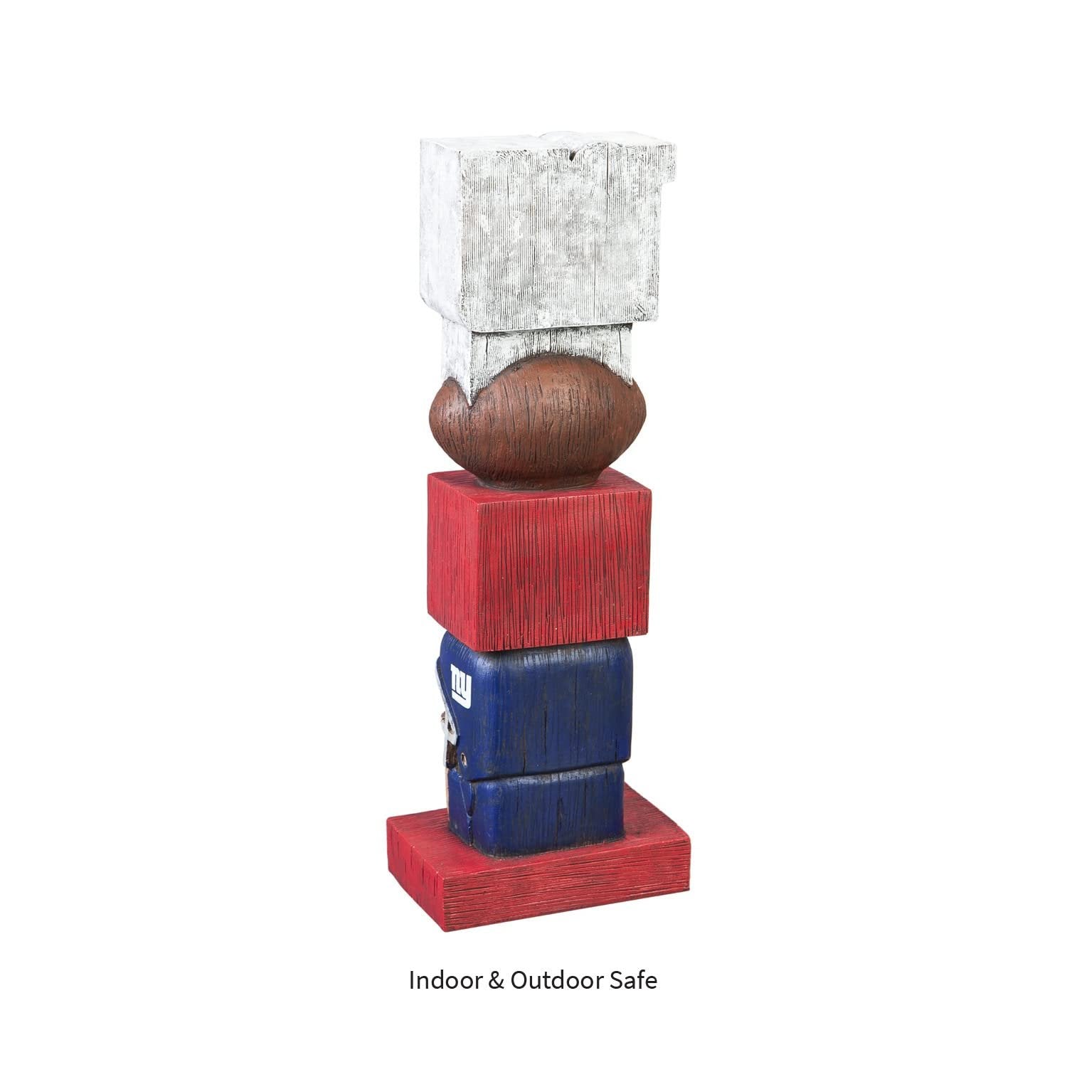 New York Giants Garden Statue, Tiki Totem Style, Logo Design, Outdoor or Indoor Use, 16 Inch Tall, Beautiful Hand Painted Resin Construction