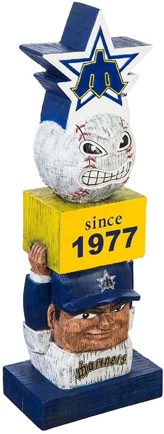 Seattle Mariners Tiki Totem Pole Vintage Design 16" Garden Statue Outdoor Home Figurine Decoration Baseball