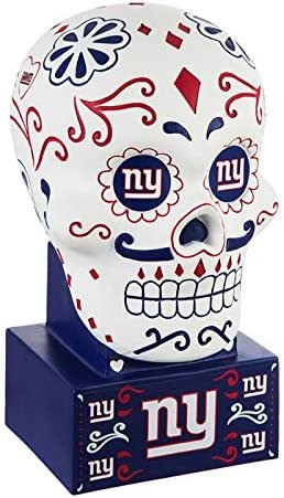 New York Giants 10 Inch Sugar Skull Good Luck Tiki Totem Garden Statue Resin Outdoor Decoration