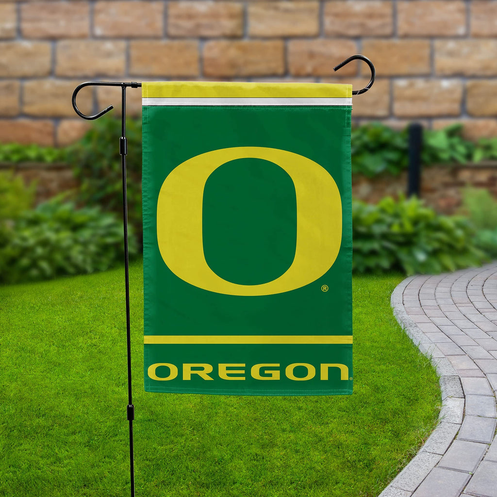University of Oregon Ducks Premium Double Sided Garden Flag Banner, Primary Logo Design, 13x18 Inch, Outdoor, Display Pole Sold Separately