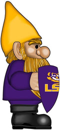 Louisiana State University LSU Tigers 10 Inch Outdoor Garden Gnome Decoration, Includes Team Flag