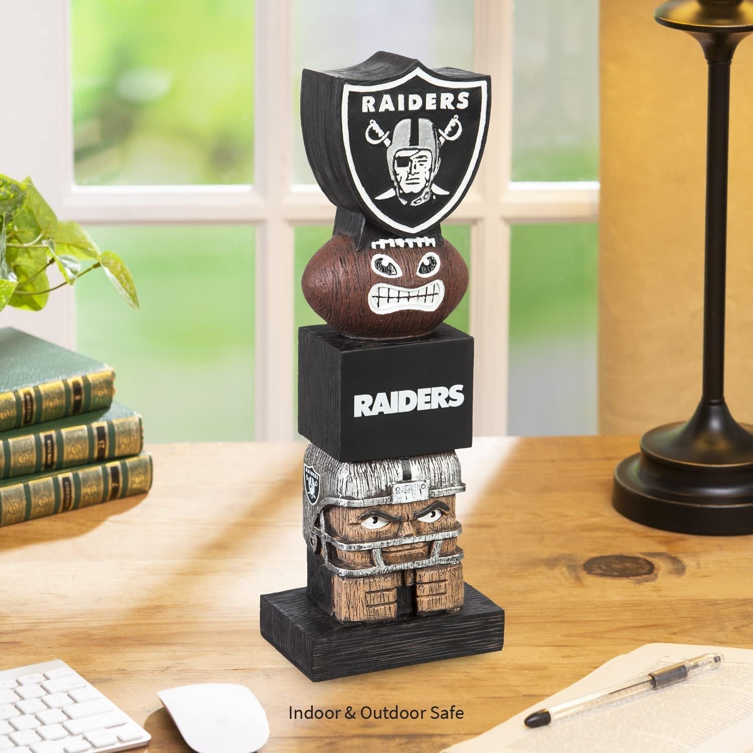 Las Vegas Raiders 16 Inch Tiki Totem Garden Statue Resin Outdoor Decoration