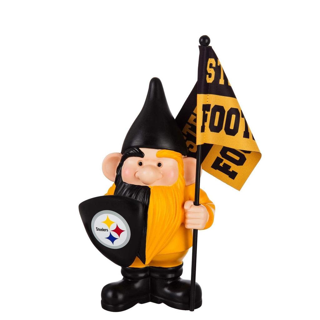 Pittsburgh Steelers 10 Inch Garden Gnome Statue, Outdoor Decoration