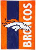 Denver Broncos Premium Garden Flag Banner, Double Sided, Embroidered Applique, 13x18 Inch