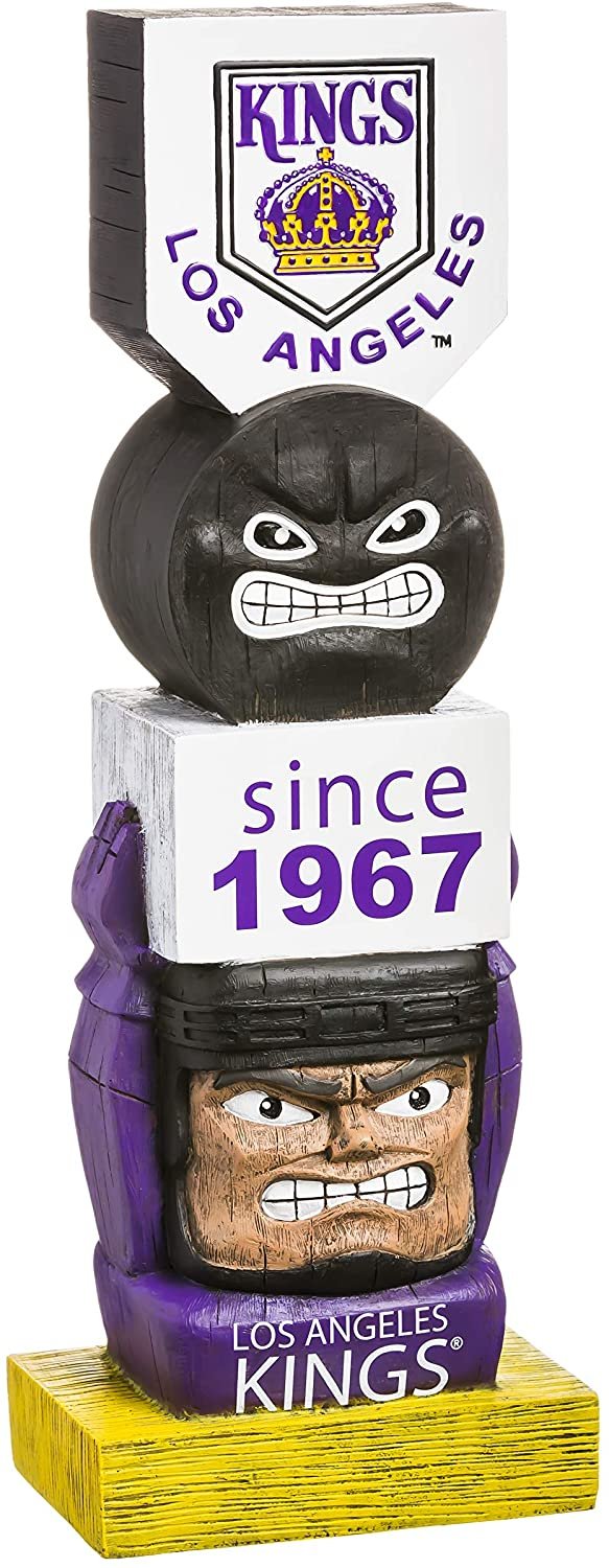 Los Angeles Kings 16 Inch Tiki Totem Pole Outdoor Resin Home Garden Statue Vintage Design Decoration