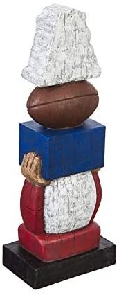 New England Patriots 16 Inch Tiki Totem Pole Outdoor Resin Home Garden Statue Vintage Design Decoration