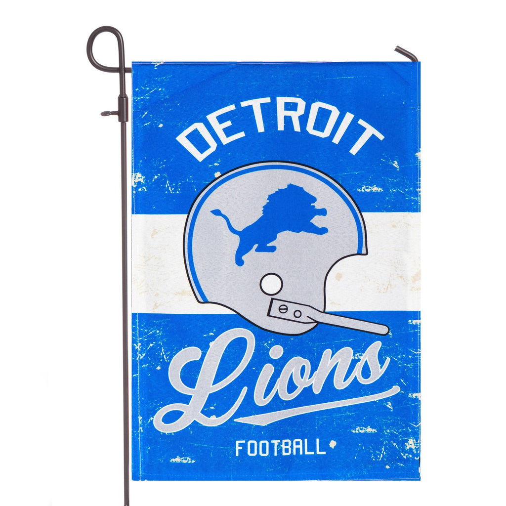 Detroit Lions Premium Double Sided Garden Flag Banner, Vintage Design, Linen, 13x18 Inch, Outdoor, Display Pole Sold Separately