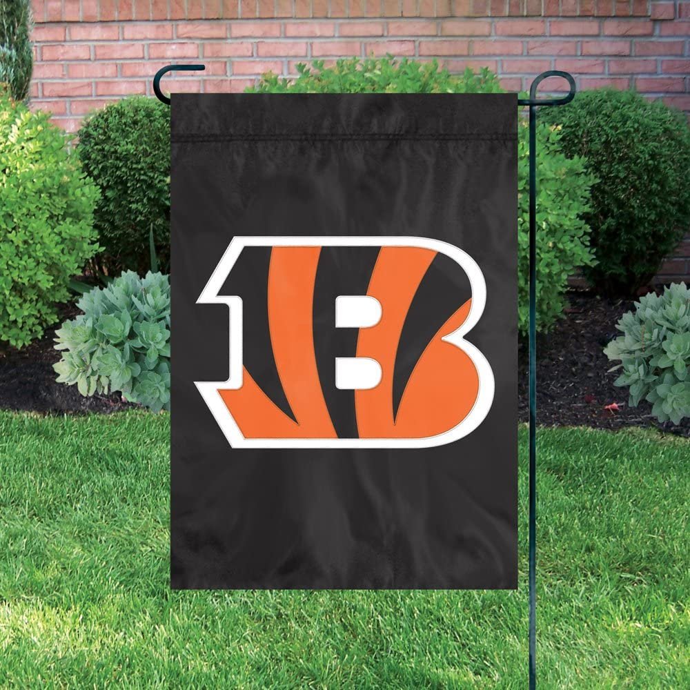 Cincinnati Bengals Premium Garden Flag Banner Applique Embroidered 12.5x18 Inch