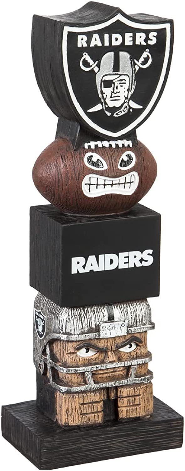 Las Vegas Raiders 16 Inch Tiki Totem Garden Statue Resin Outdoor Decoration