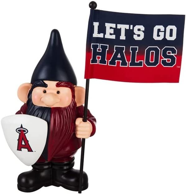 Los Angeles Angels Garden Gnome 10 Inch Statue Flag Holder Outdoor Decoration Baseball