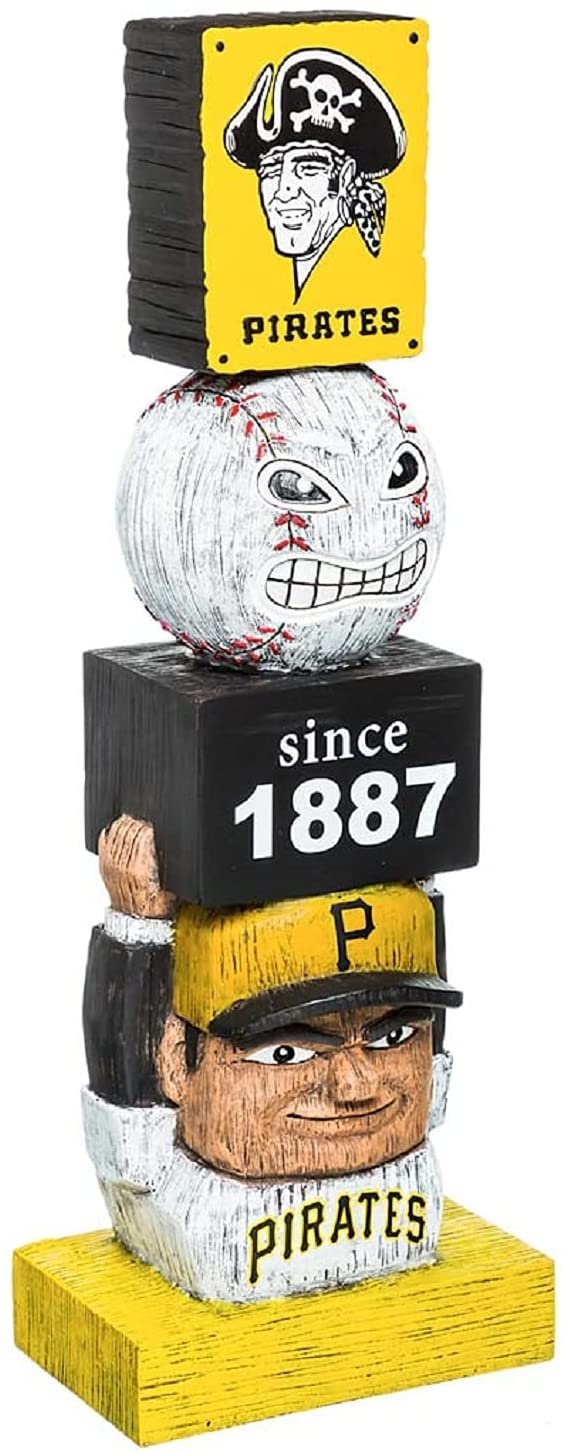 Pittsburgh Pirates Tiki Totem Pole Vintage Design 16" Garden Statue Outdoor Home Figurine Decoration Baseball