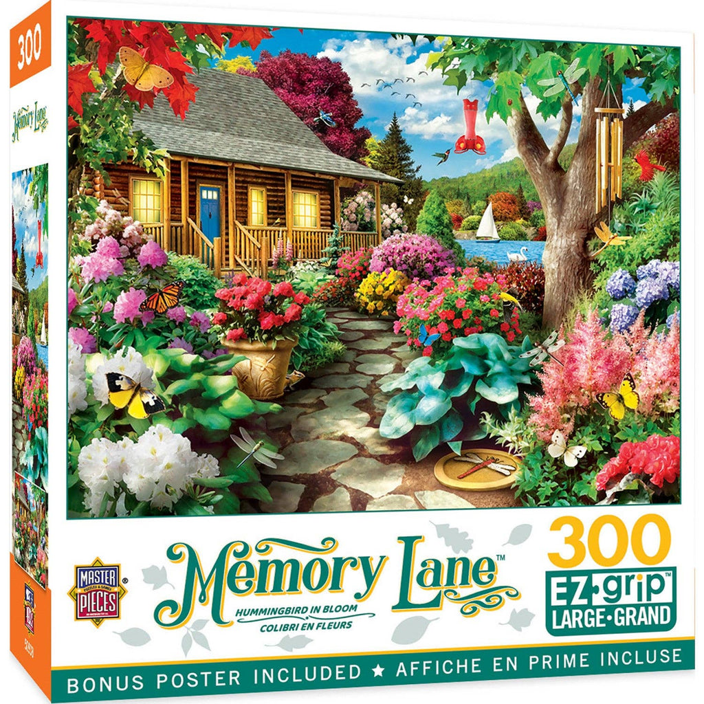 Memory Lane - Hummingbird in Bloom 300 Piece EZ Grip Jigsaw Puzzle | Masterpieces