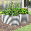 5x3x2 Oval Metal Raised Garden Bed - Silver