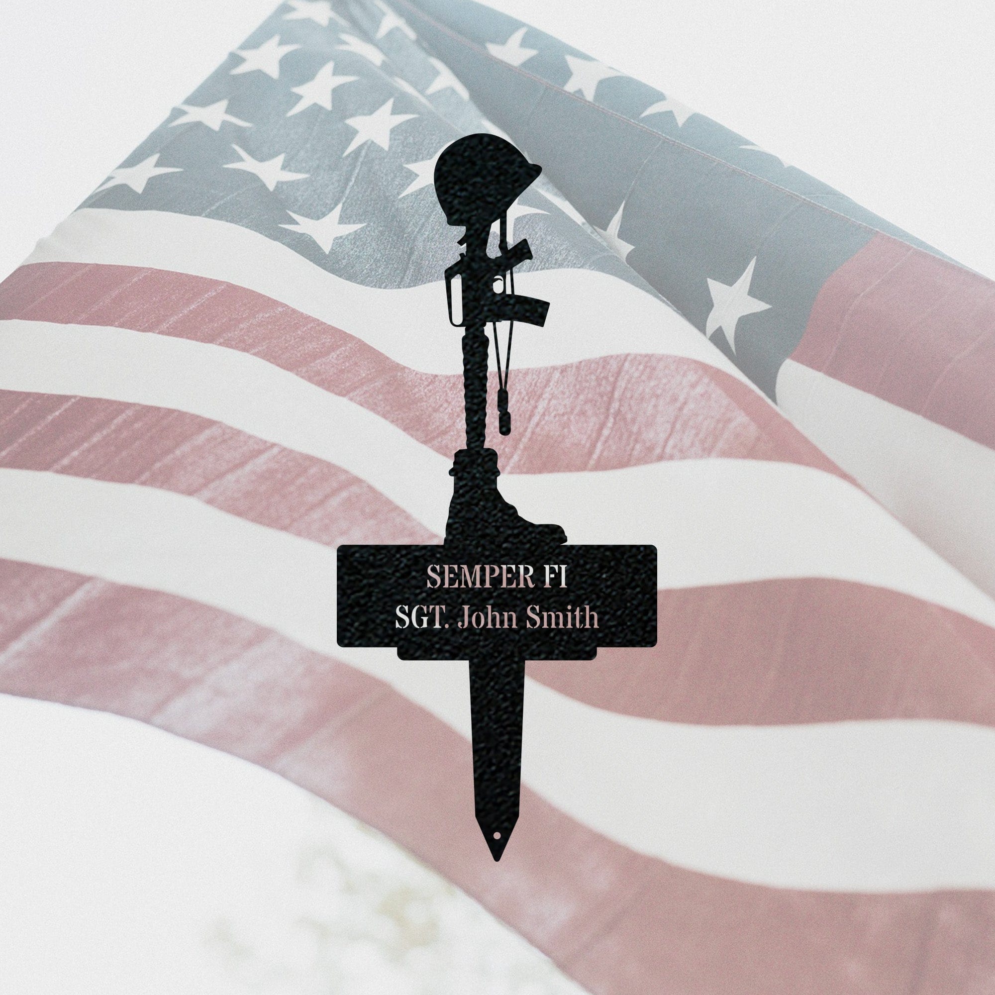 Military Memorial Stake - Personalized