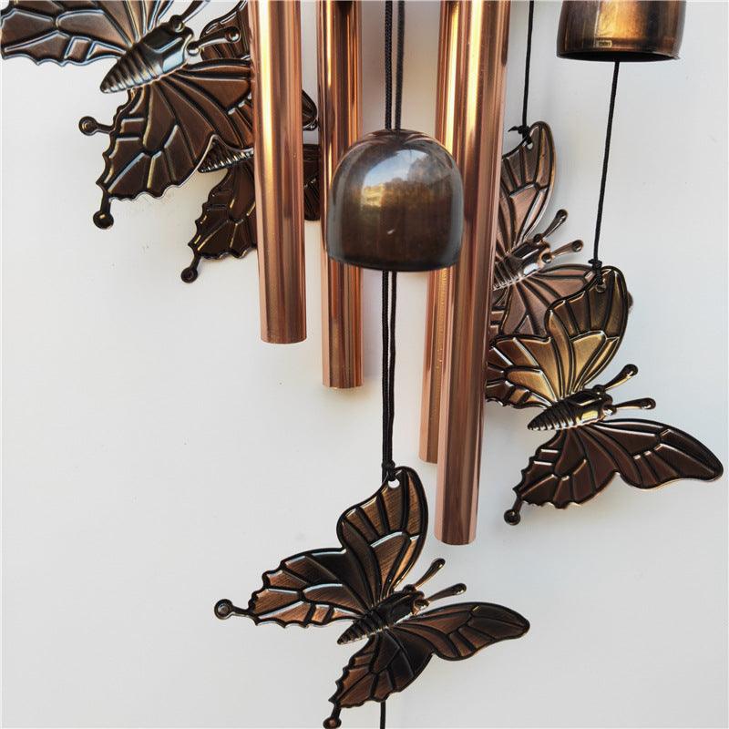 New Design Outdoor butterfly Wind Chimes Yard Garden Tubes Bells Wind Chimes For Outside Butterfly Wind Chimes Outdoor Indoor Decor Deep Tone Memorial Wind Chimes with Hook Smooth Melodic Tones Copper Antique Wind Chime Wall Hanging Home Decoration