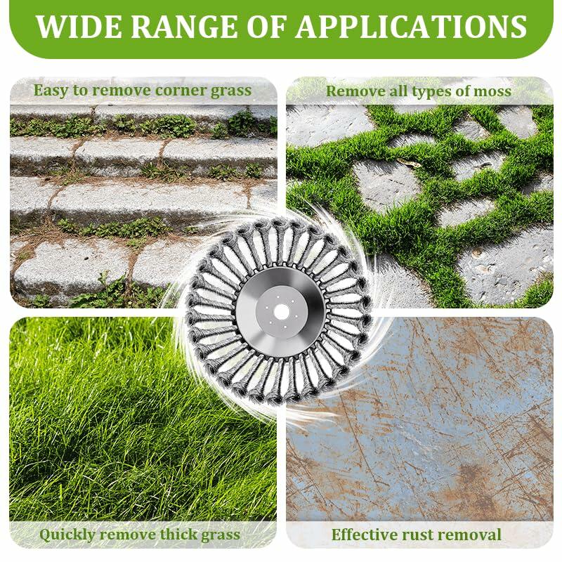 Thanps Steel Wire Rotary Weed Brush Cutter Trimmer Head 8 Inch Universal Adapter