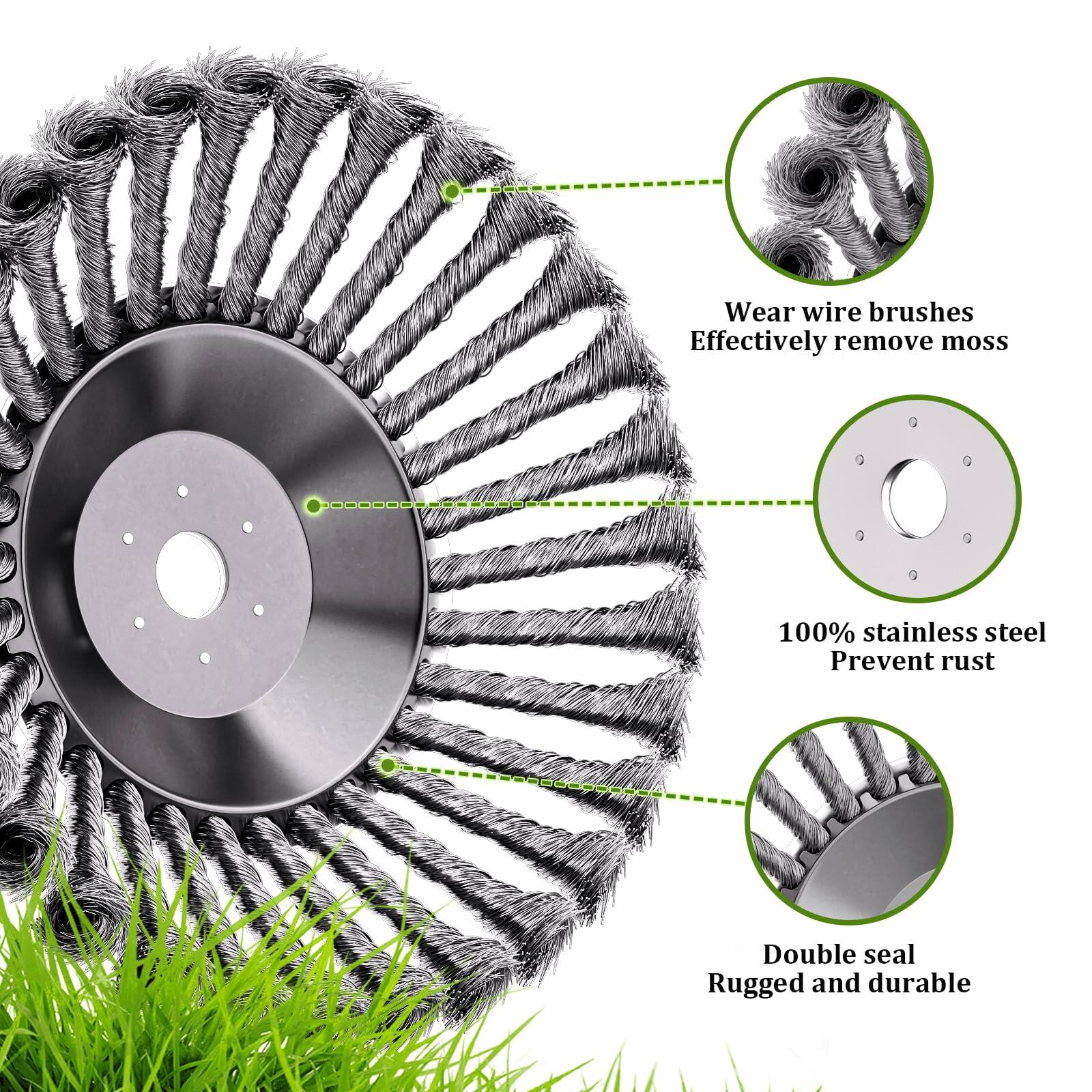 Thanps Steel Wire Rotary Weed Brush Cutter Trimmer Head 8 Inch Universal Adapter