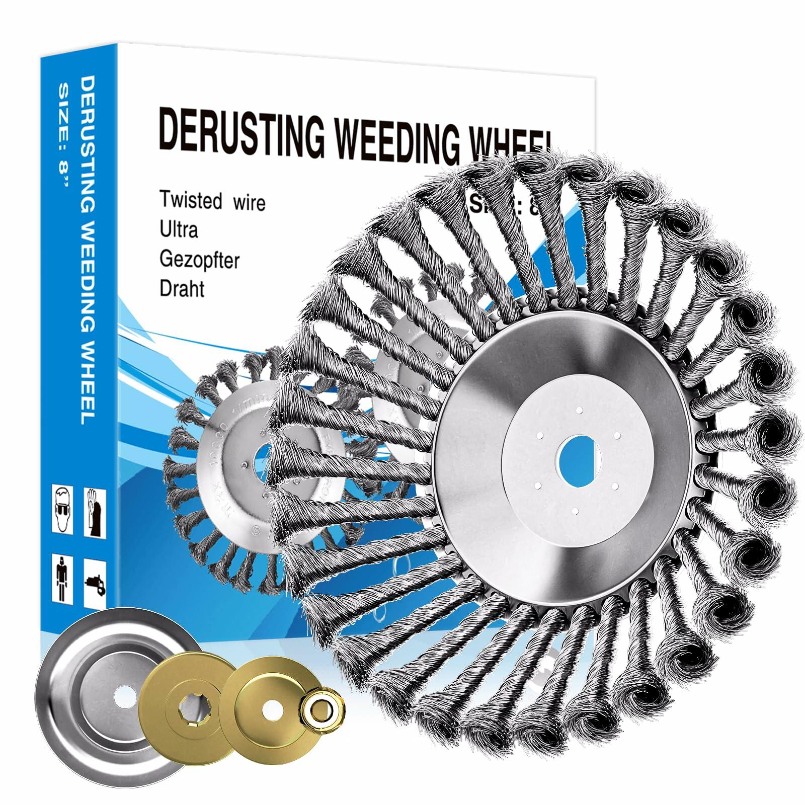 Thanps Steel Wire Rotary Weed Brush Cutter Trimmer Head 8 Inch Universal Adapter