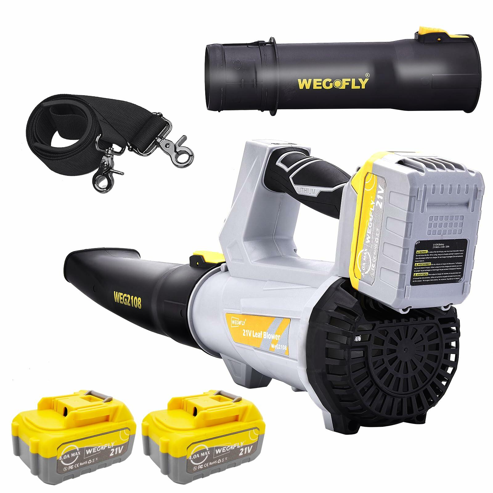 WeGofly Cordless Leaf Blower 2x21V 4.0Ah Battery 580CFM 160MPH Electric