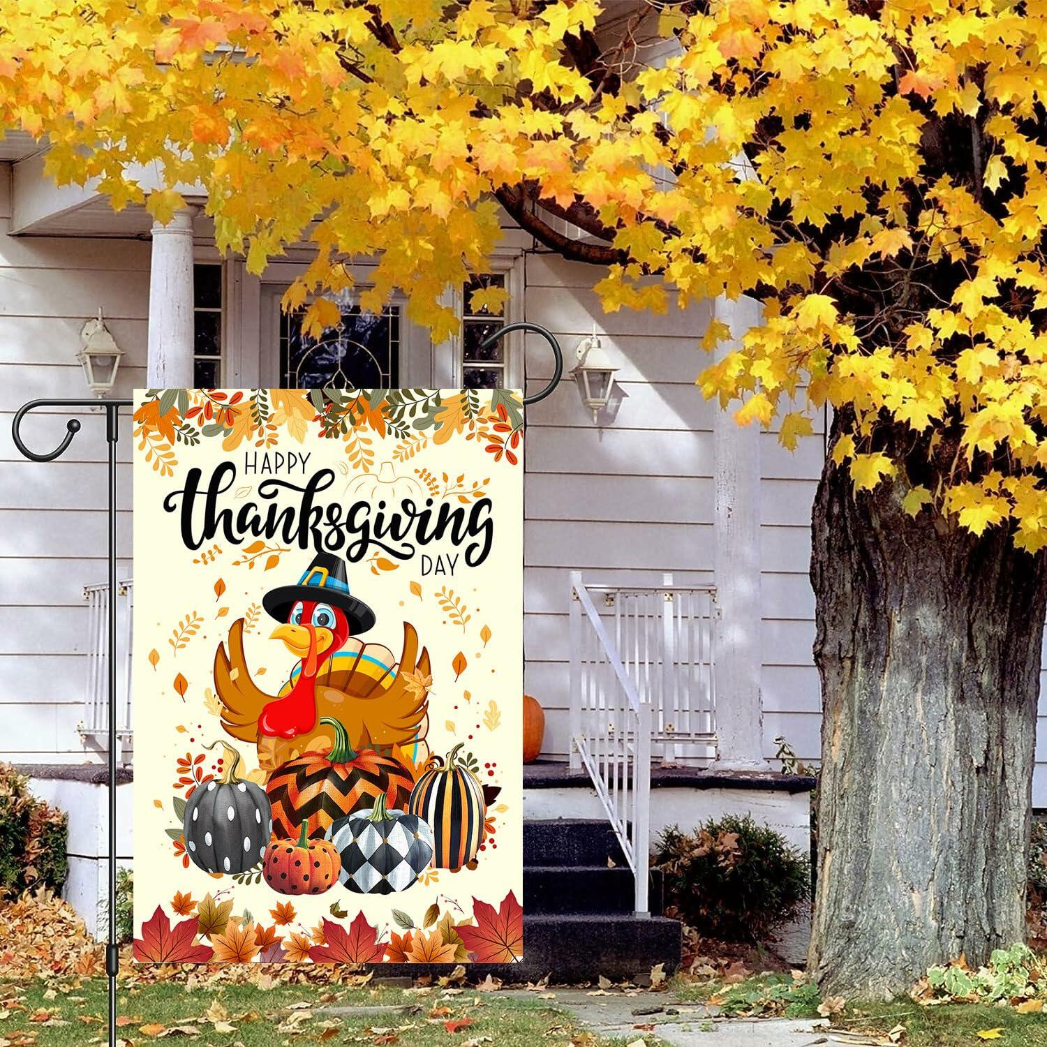 4SEASONS POD Holiday Garden Flags Set of 3 12x18 Double Sided Halloween Xmas