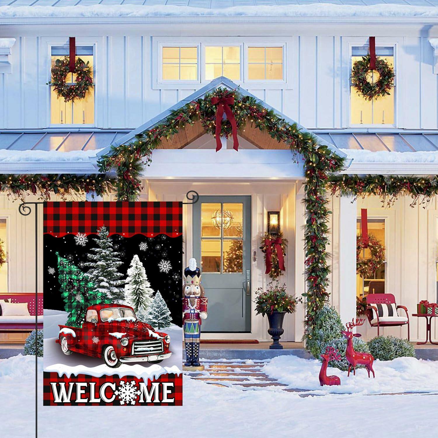 4SEASONS POD Holiday Garden Flags Set of 3 12x18 Double Sided Halloween Xmas