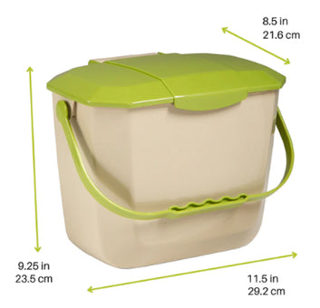 Nova Products 2 Gallon/8 Liter Kitchen Organics Compost Bin, Avocado/Beige (QTY 1), SKU CREW_PP8L