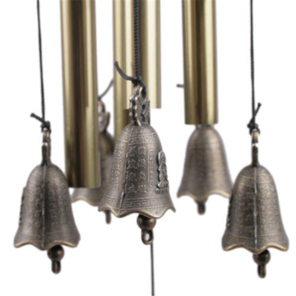 Outdoor Antique Amazing Grace Deep Resonant 4 Tube Chapel Church Bells Memorial Wind Chimes Outdoor Deep Tone  Door Hanging New Year Decor Gifts for Mother,Garden Home Yard Hanging Decoration