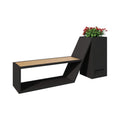 4FT Outdoor Commercial All-Weather Metal Bench With Planter Box [Made To Order] (SAK57219)
