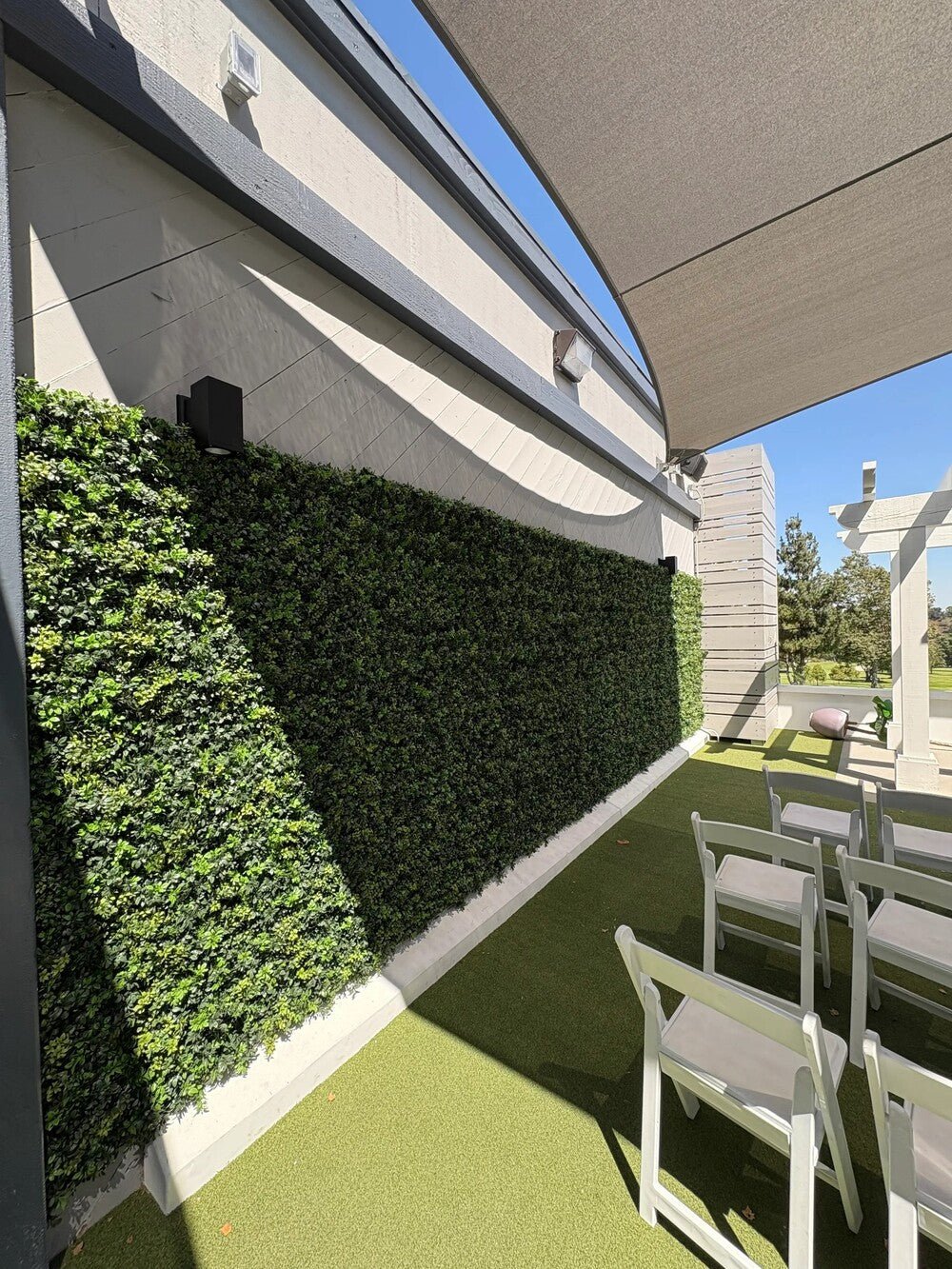 Dark Boxwood Artificial Vertical Garden Green Wall Panel Set of 6 66 SQ FT – UV Resistant – Commercial Grade