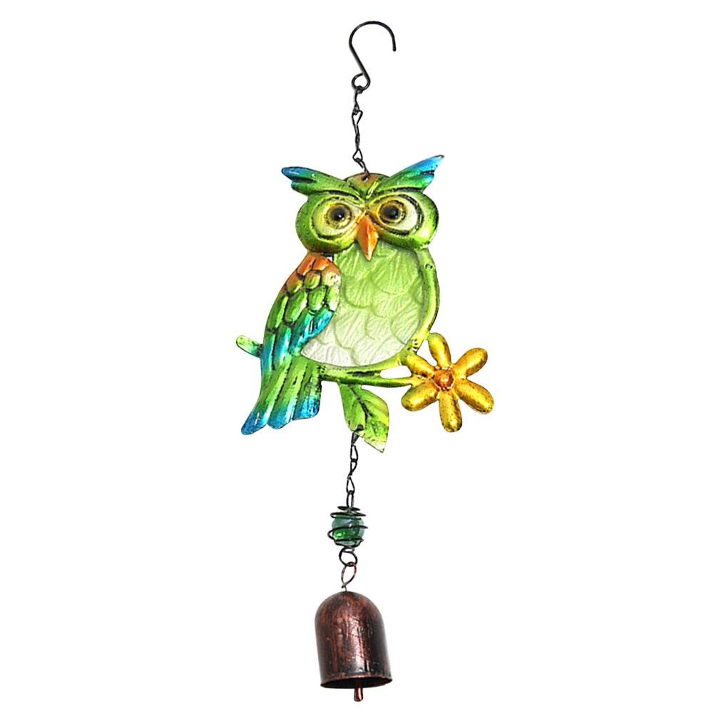 Owl Wind Chimes Pendants Metal Glass Portable Wind Bell Outdoor Chime Decoration Painted Birds Hanging Bell Ornament Room Decoration Props Balcony Decor Best Gifts Hanging Decor For Patio Deck Yard Garden