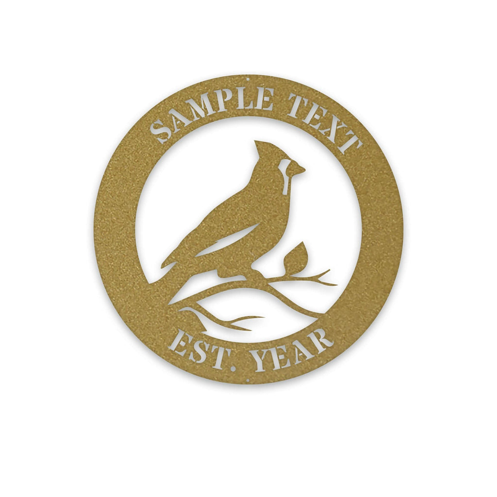 Cardinal Metal Wall Art - Personalized Metal Sign  | Custom Outdoor Garden Decor