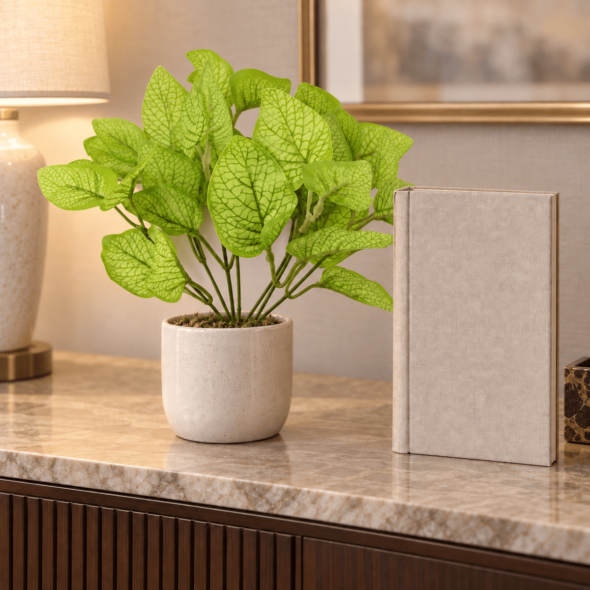 Philodendron Golden Leaf Artificial Hanging Bush 11in