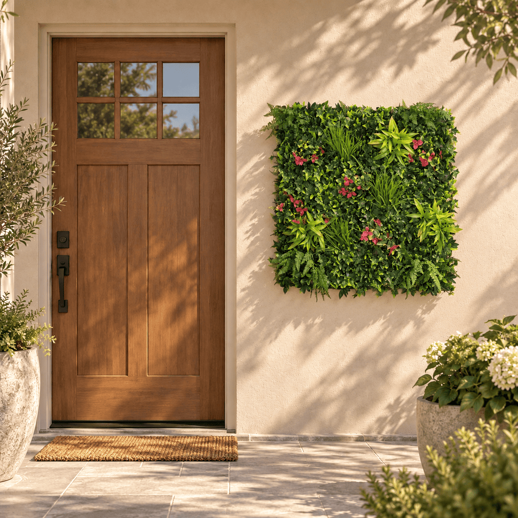 Pink Sensation Artificial Vertical Garden Green Wall Panel 40×40in 11 SQ FT – UV Resistant – Commercial Grade