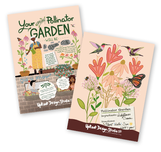 "Let Your Spirit Bloom" Garden Greetings Kit w. "Cultivate a Brighter Future" Seed Pack, Infosheets + Greeting Card (Celebrate Pollinators)