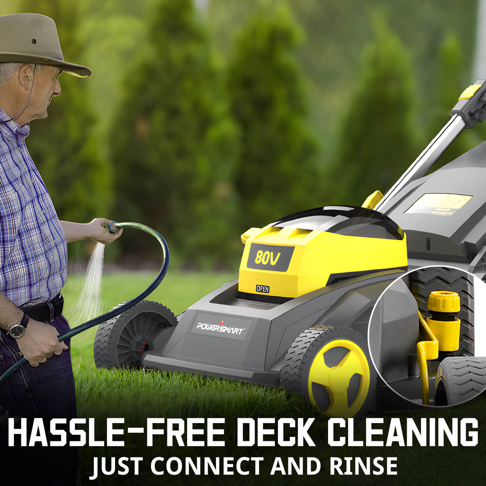 80V 26" Brushless Cordless Self-Propelled Lawn Mower w/ Battery & Charger PS76826