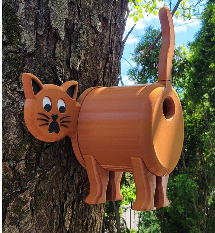 Comical Cat Butthole Birdhouse – Funny Outdoor Birdhouse – Unique Gag Gift for Backyard, Porch, or Garden – Weather-Resistant Cat Birdhouse