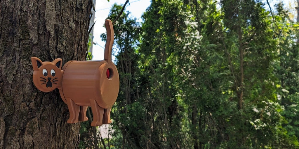 Comical Cat Butthole Birdhouse – Funny Outdoor Birdhouse – Unique Gag Gift for Backyard, Porch, or Garden – Weather-Resistant Cat Birdhouse